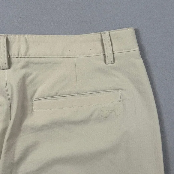 Under Armour Drive Golf Pants Tan Khaki Straight Leg Mens Sz 36/32 - Picture 3 of 9